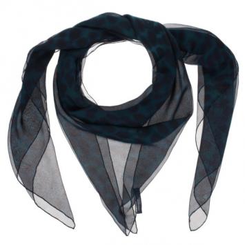 Alexander McQueen Green Chiffon Animalier Skull Square Scarf