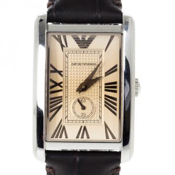 Pre Owned Emporio Armani Bronze Stainless Steel AR1637 Men's Wristwatch 38MM