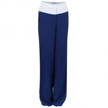 Prabal Gurung Navy Tuxedo Wide Leg Pants M