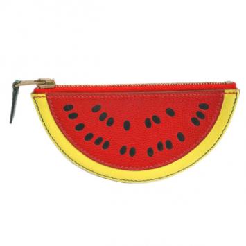 Hermes Red Leather Watermelon Coin Purse