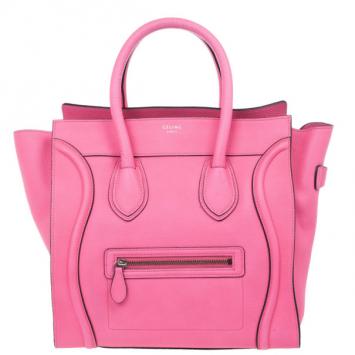 Celine Fluo Pink Mini Luggage Tote