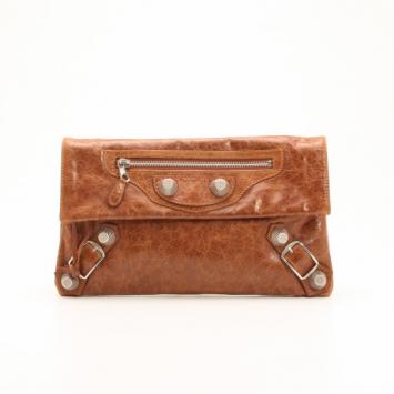 Balenciaga Brown Arena Giant Envelope Clutch