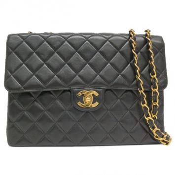 Chanel Black Lamb Skin Chain Small Shoulder Flap Bag