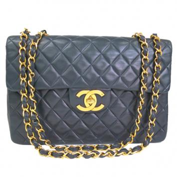 Chanel Vintage Lambskin Jumbo Classic Flap Bag