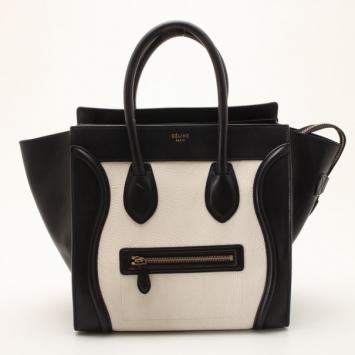 Celine Tricolor Mini Luggage Smooth Leather Tote Bag