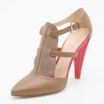 Escada Sport Tan Leather and Suede Pumps Size 38