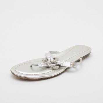 Tod's Metallic Flat Sandals Size 36