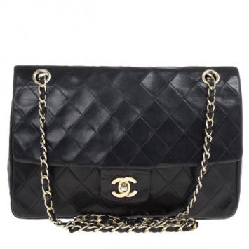 Chanel Black Vintage Lambskin Medium Classic Flap Bag
