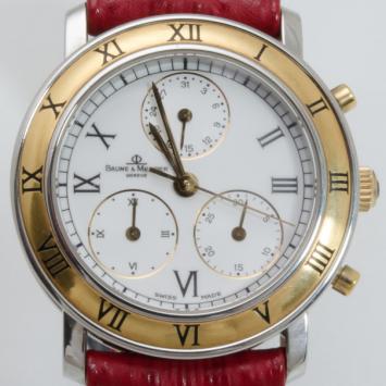 Baume & Mercier Two Toned Dial Chrono Unisex Wristwatch