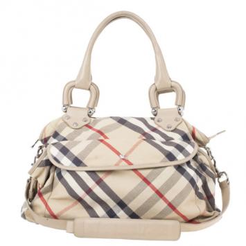 Pre Owned Burberry Nova Check Canvas Diaper Bag