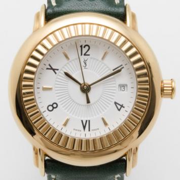 Yves Saint Laurent Gold Plated Herrenuhr Unisex Wristwatch