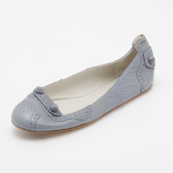 Balenciaga Grey Arena Brogues Ballet Flats Size 38.5