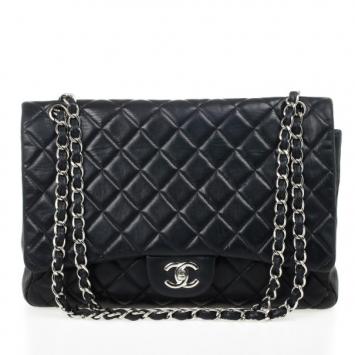 Chanel Black Quilted Lambskin Maxi Flap 