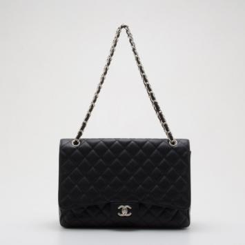 Chanel Black Quilted Caviar Maxi Flap