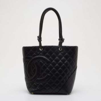 Chanel Black Quilted Ligne Cambon Medium Tote 