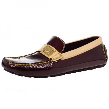 Louis Vuitton Maroon Patent Leather Zen Loafers Size 38.5