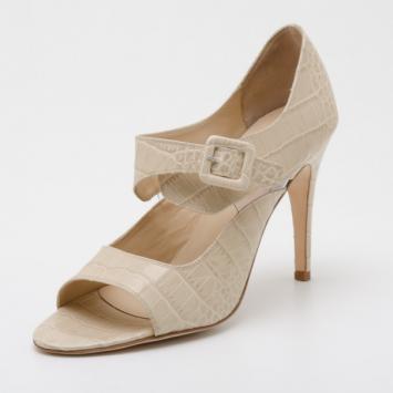 Furla Nude Embossed Open Toe Heels Size 40