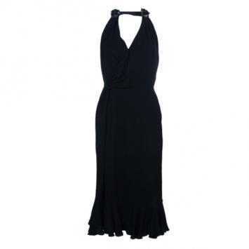 D and G Black Halter Embellished Dress M