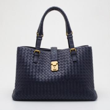 Bottega Veneta Roma Intrecciato Leather Tote