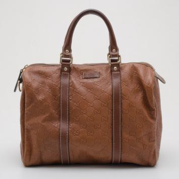  Gucci Brown Guccissima Joy Boston Satchel