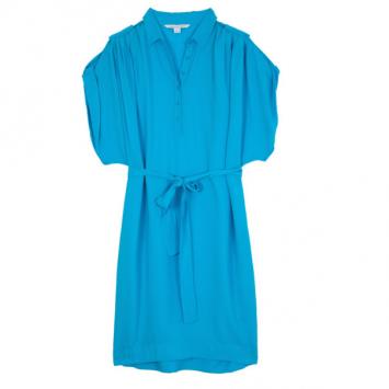 Diane Von Furstenberg Karin Kimono Sleeve Crepe Shirt Dress M