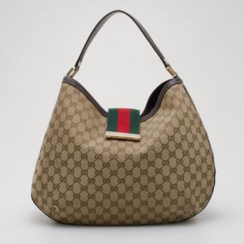 Gucci New Ladies Web GG Hobo Bag