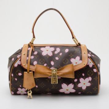 Louis Vuitton Limited Edition Murakami Black Cherry Blossom Sac Retro Satchel