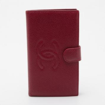 Chanel Red Classic Caviar French Purse Wallet