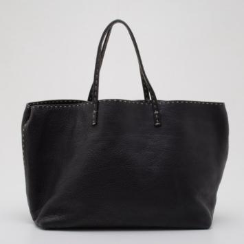 Fendi Black Leather Selleria Tote