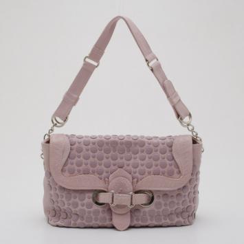 Sonia Rykiel Rose Leather Studded Shoulder Bag