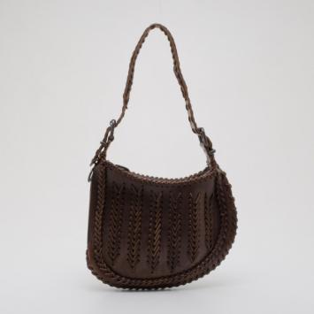 Fendi Brown Braided and Woven Leather Shoulder Bag