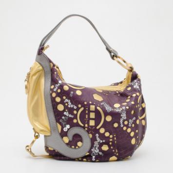 Fendi Purple and Gold Embellished Hobo