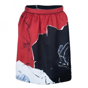 Prabal Gurung Rose Gathered Flounce Skirt M