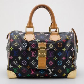 Louis Vuitton Black Multicolor Speedy 30