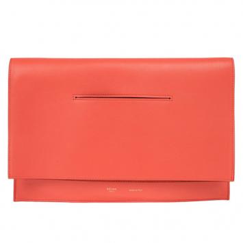 Celine Red Vermillon Foldover Clutch