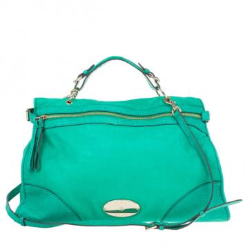 Mulberry Jungle Green Leather Satchel