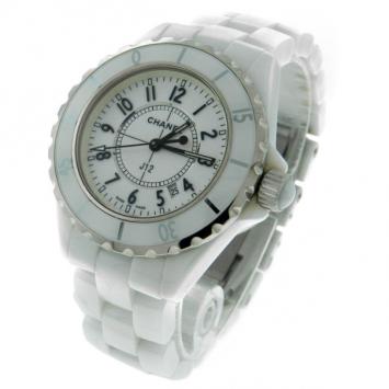 Chanel J12 White Ceramic Quartz Date Mid Size 33mm Watch