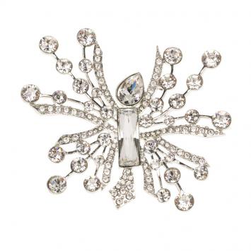 Pre Owned Oscar De La Renta Abstract Crystal Maxi Brooch