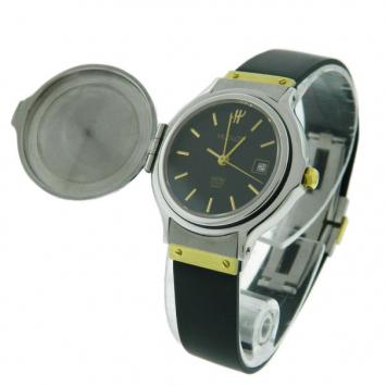 Hublot Classic 18k Yellow Gold & Stainless Steel Quartz Date Watch Locket