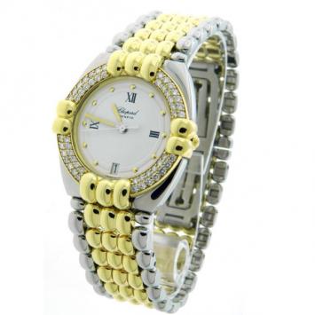 Chopard GSTAAD 33/8121 18k Yellow Gold & Stainless Steel Diamonds Quartz Watch