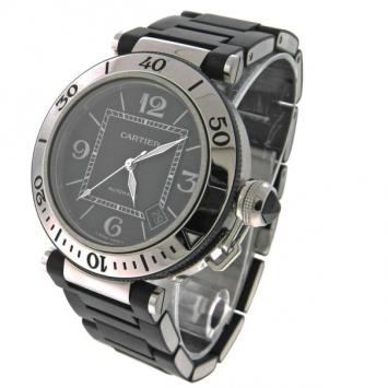 Cartier Pasha Seatimer Stainless Steel Rubber Watch