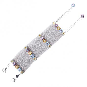 Pasquale Bruni Colored Semi-Precious Stones Flower Multichain Bracelet