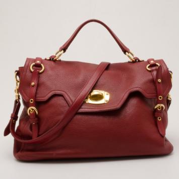 Miu Miu Red Leather Turnlock Satchel 