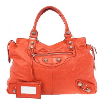 Balenciaga Orange Lambskin Giant Step