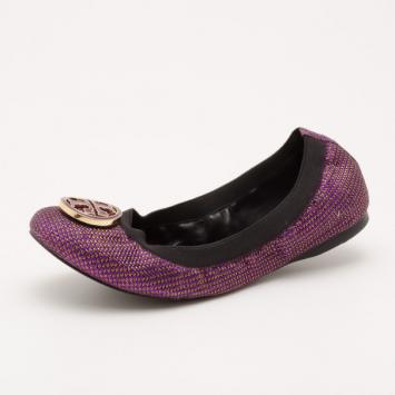 Tory Burch Purple Metallic Flats Size 38.5