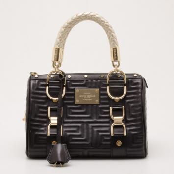 Versace Black Quilted 'Snap Out Of It' Satchel 