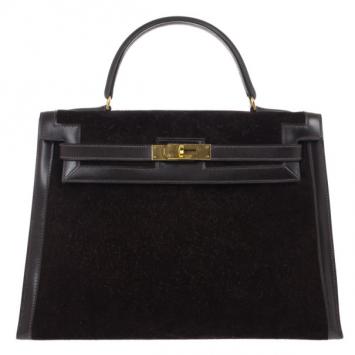 Hermes Dark Brown Havane Troika Fur Kelly 32