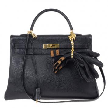Hermes Vintage Black Kelly 35