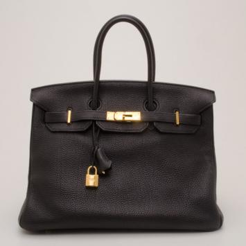 Hermes Black Togo Birkin 35 Gold Hardware