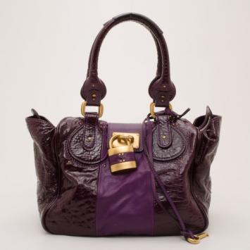 Chloe Purple Padlock Tote 